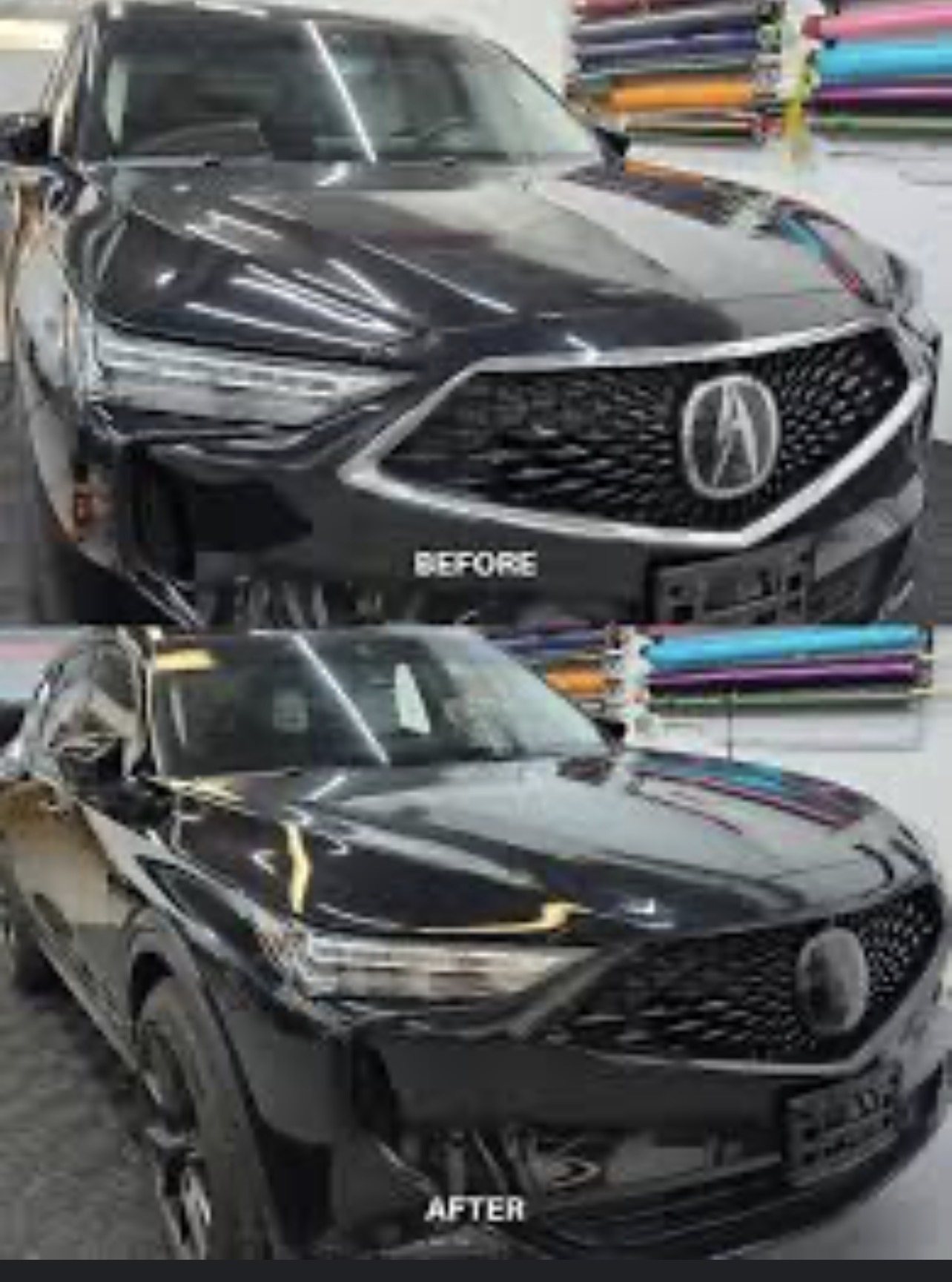Acura gloss enhancement before and after exterior detailing