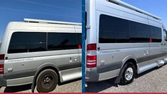 Camper van detailing before and after exterior cleanup