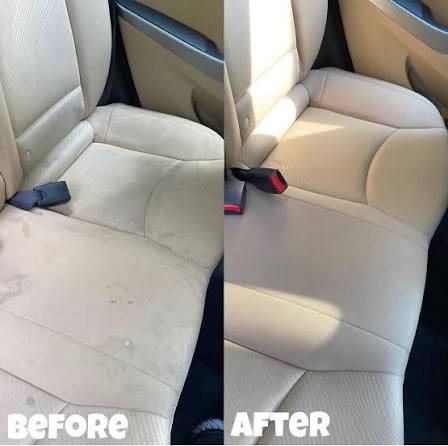 Leather seat cleaning before and after interior detailing