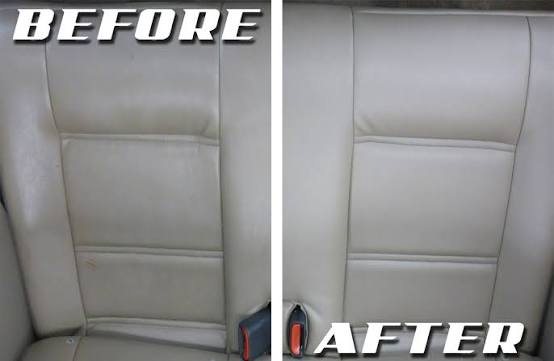 Leather seat restoration before and after detail service