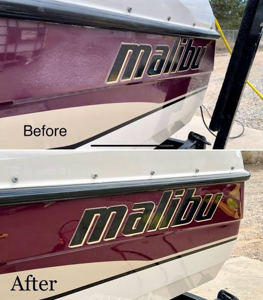 Malibu boat gelcoat restoration before and after