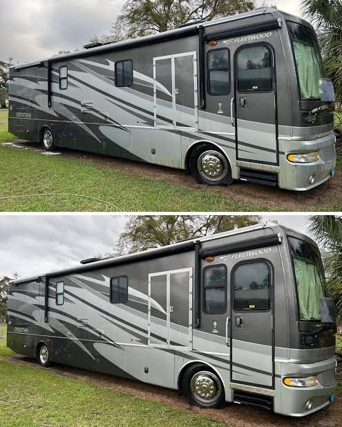 Fleetwood motorhome RV detailing before and after